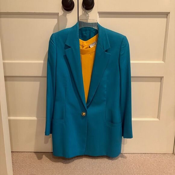 Versace Teal Blazer - Picture 1 of 3